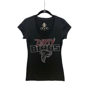 Atlanta Falcons Football NFL Dirty Birds Rhinestone Dodo Short Sleeve Shirt Sz M